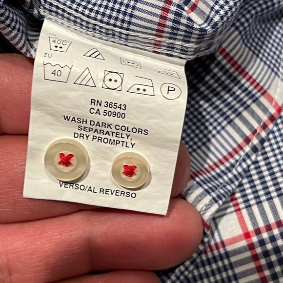 Tommy Hilfiger Slim Fit Button Down Shirt Men Size  17 (36-37) Non Iron. - Picture 9 of 9